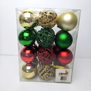 Christmas ornament box Red Green And Gold Ornaments
